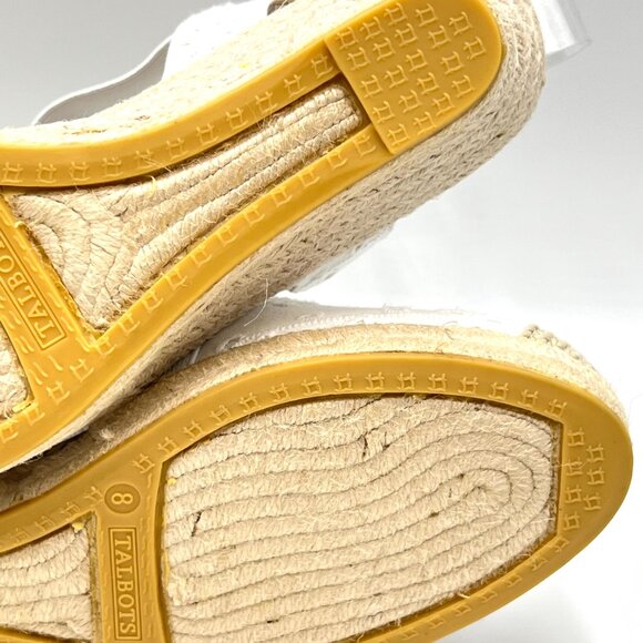 Talbots Womens Size 8 White Eyelet Espadrilles Wedges Heels Shoes - Picture 10 of 13